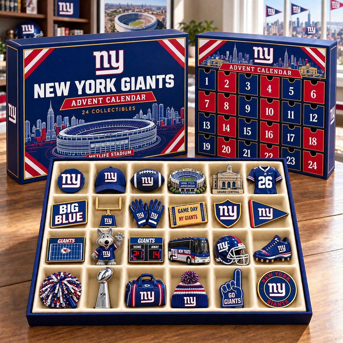 PREMIUM NFL X NYG BESPOKE OFFICIAL NFL 24-Day Game Day Surprise Countdown Box Limited Edition