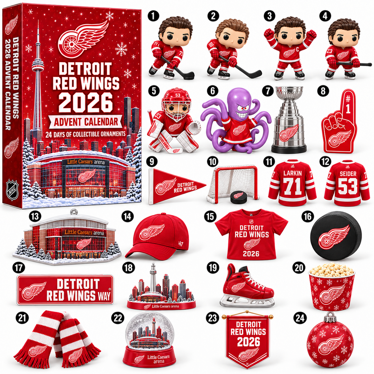 PREMIUM NHL X DET 24-Day Game Day Surprise Countdown V2 Advent Calendar