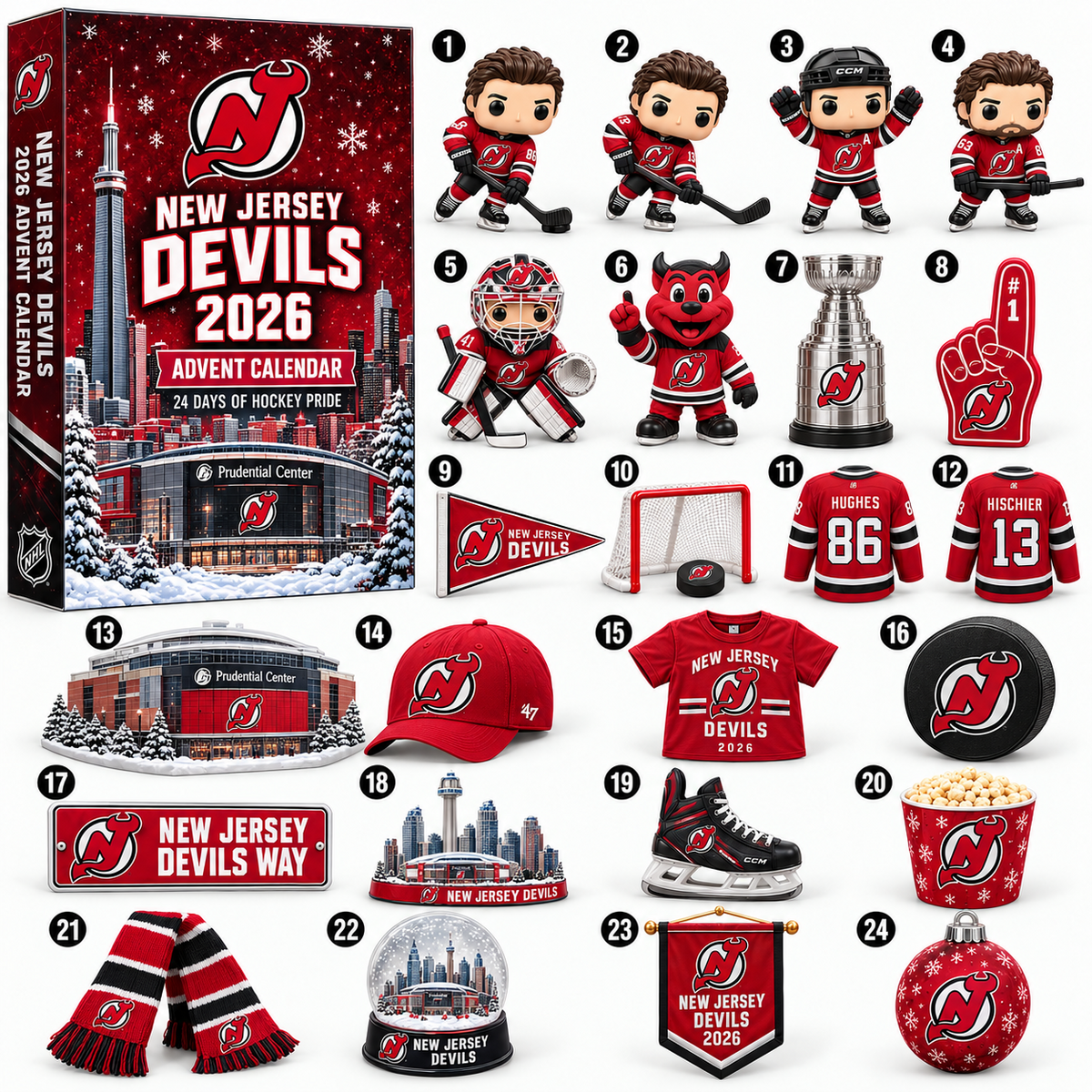 PREMIUM NHL X NJ 24-Day Game Day Surprise Countdown V2 Advent Calendar