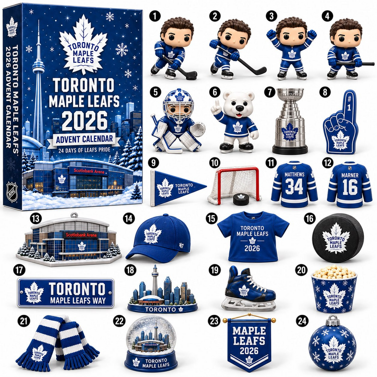 PREMIUM NHL X TOR 24-Day Game Day Surprise Countdown V2 Advent Calendar