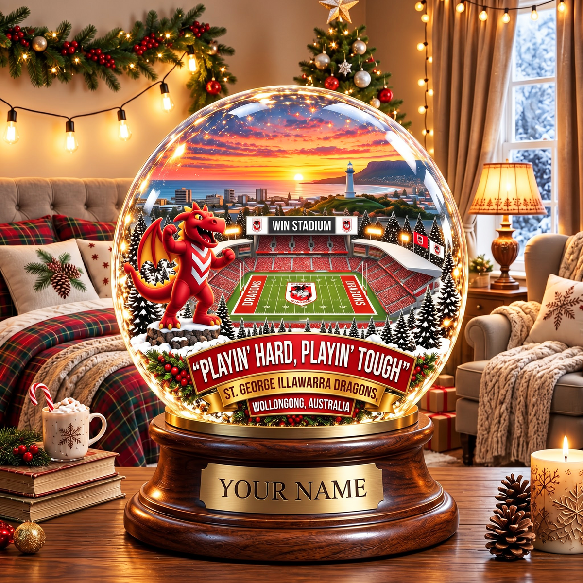 PREMIUM NRL SGID DELUXE PERSONALIZED Crystal Ball Night Light For FanLIMITED EDITION