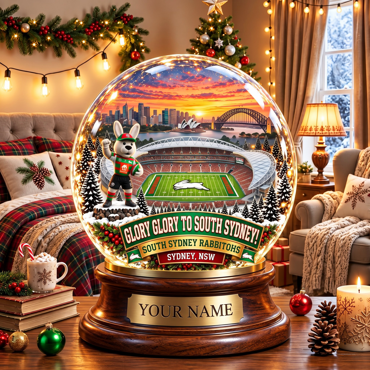PREMIUM NRL SSR DELUXE PERSONALIZED Crystal Ball Night Light For FanLIMITED EDITION