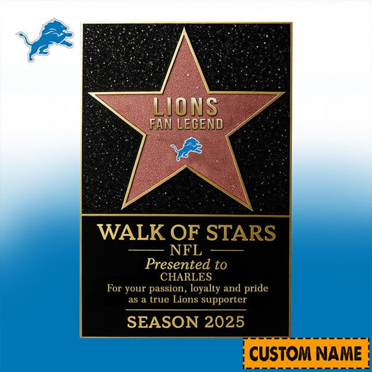 PREMIUM NFL X DET  Walk Of Stars Acrylic Block Plaque Funny Christmas NDT NHM 211125