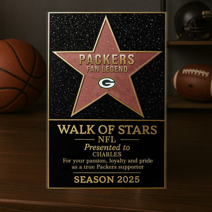 PREMIUM NFL X GB  Walk Of Stars Acrylic Block Plaque Funny Christmas NDT NHM 211125