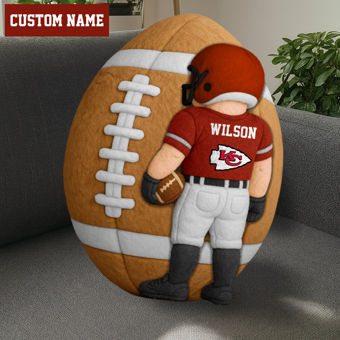 PREMIUM NFL X KCC  American Football Ugly Plush Pillow Personalized Gift For Football Players NDT TDT 211125
