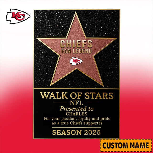 PREMIUM NFL X KCC  Walk Of Stars Acrylic Block Plaque Funny Christmas NDT NHM 211125