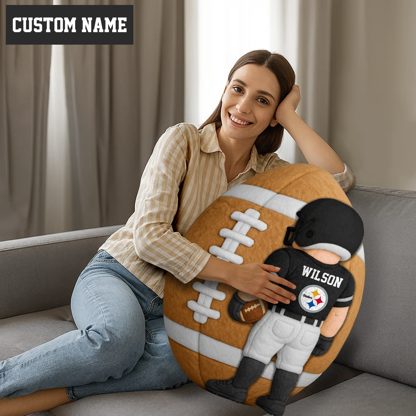 PREMIUM NFL X PIT  American Football Ugly Plush Pillow Personalized Gift For Football Players NDT TDT 211125