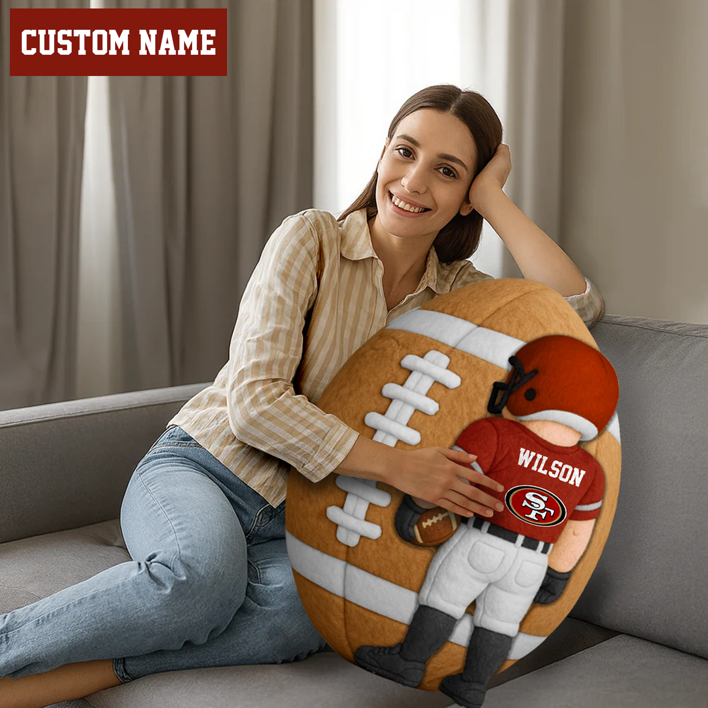 PREMIUM NFL X SF49  American Football Ugly Plush Pillow Personalized Gift For Football Players NDT TDT 211125