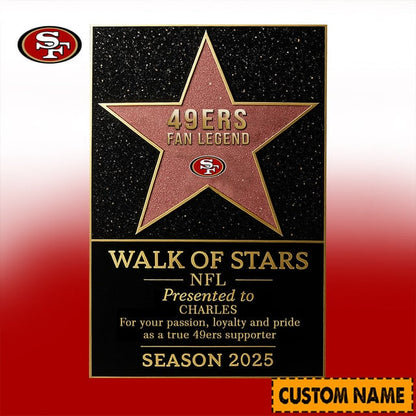 PREMIUM NFL X SF49  Walk Of Stars Acrylic Block Plaque Funny Christmas NDT NHM 211125