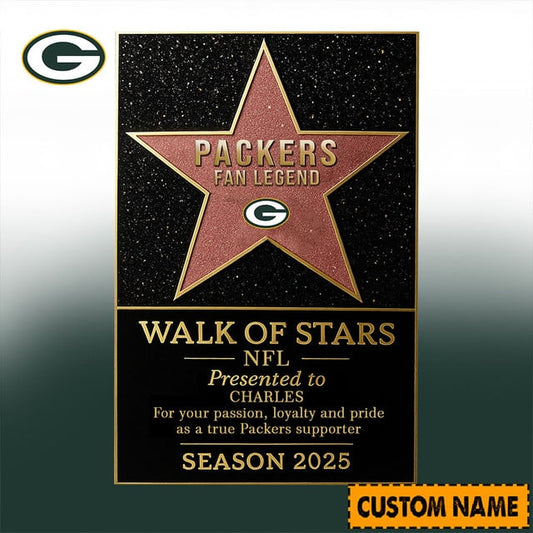 PREMIUM NFL X GB  Walk Of Stars Acrylic Block Plaque Funny Christmas NDT NHM 211125