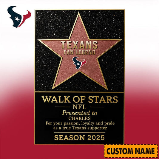 PREMIUM NFL X HOU  Walk Of Stars Acrylic Block Plaque Funny Christmas NDT NHM 211125