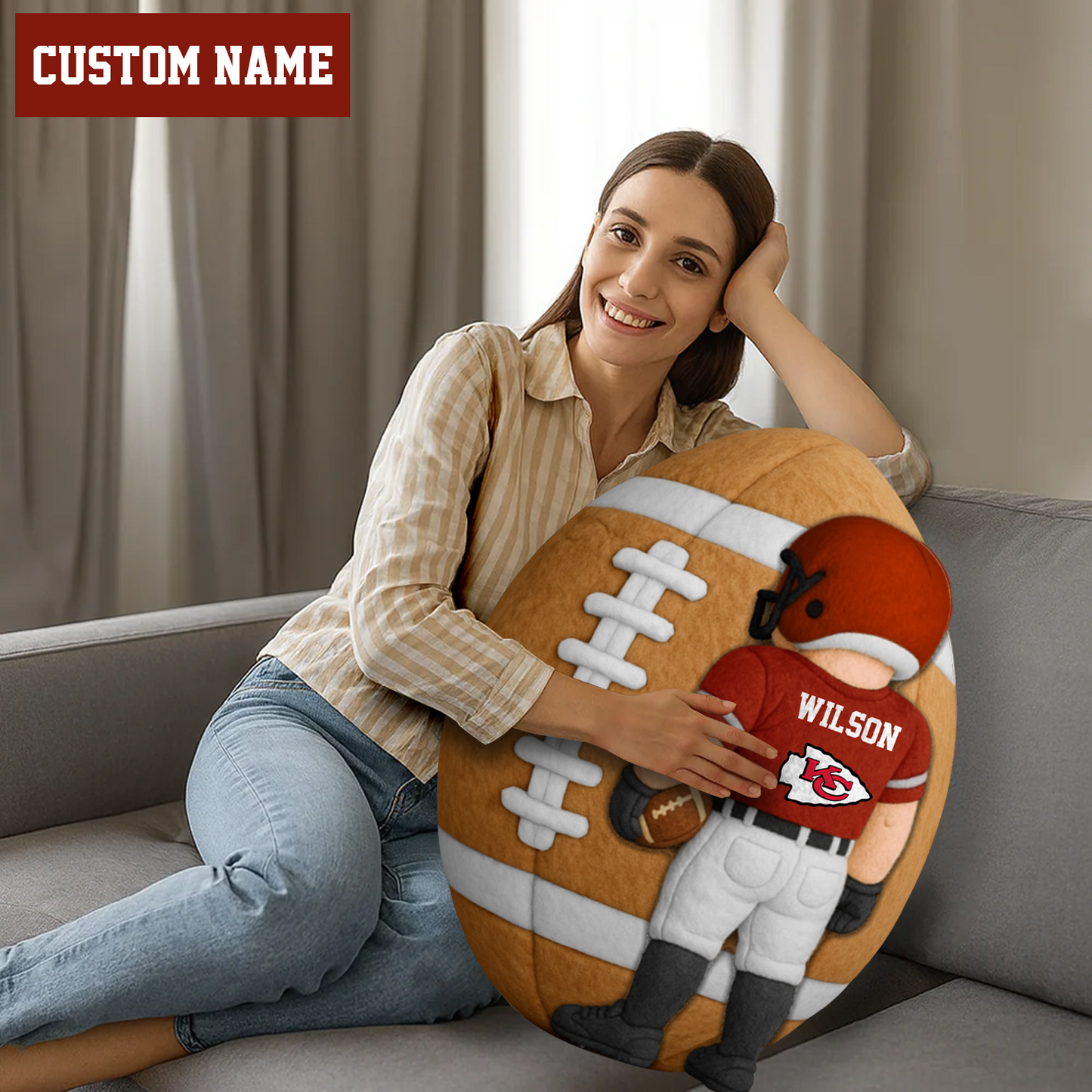 PREMIUM NFL X KCC  American Football Ugly Plush Pillow Personalized Gift For Football Players NDT TDT 211125