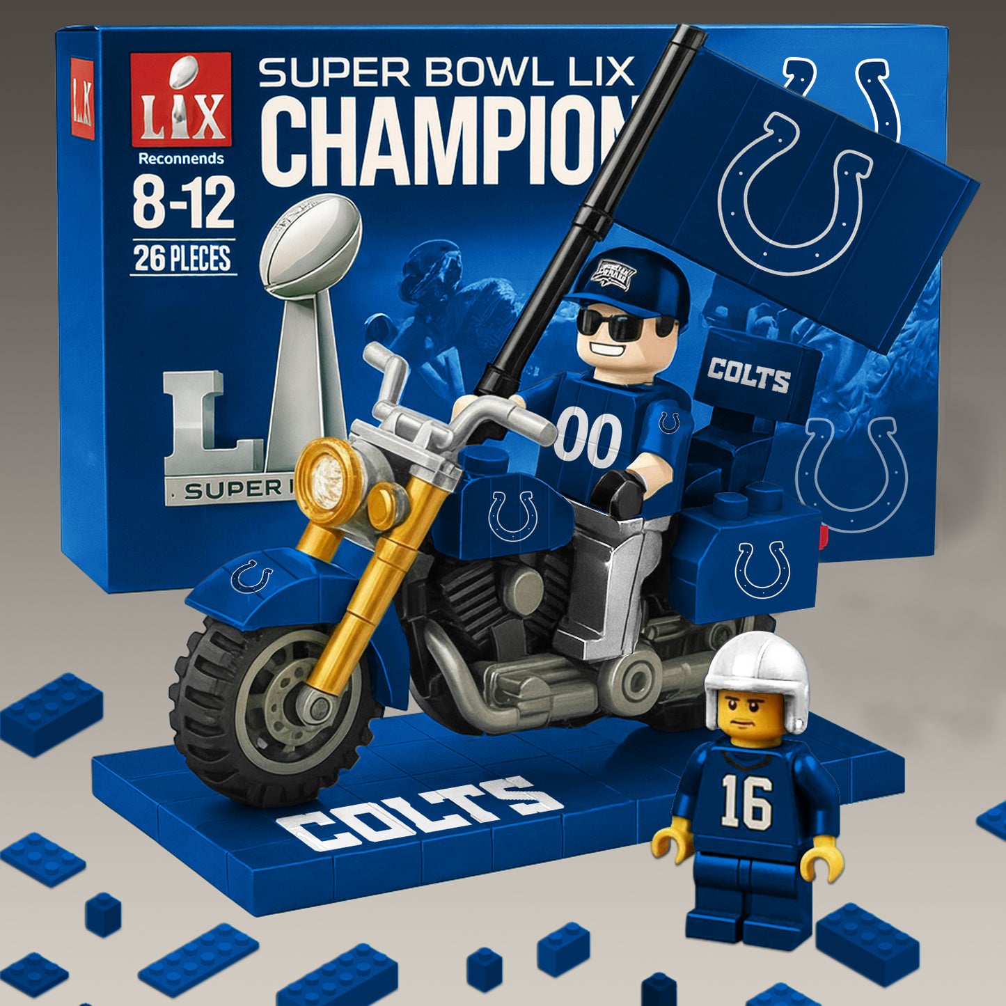 PREMIUM All TEAM NFL BUIDING  BLOCKS BIKE TOY SET NDT  181125