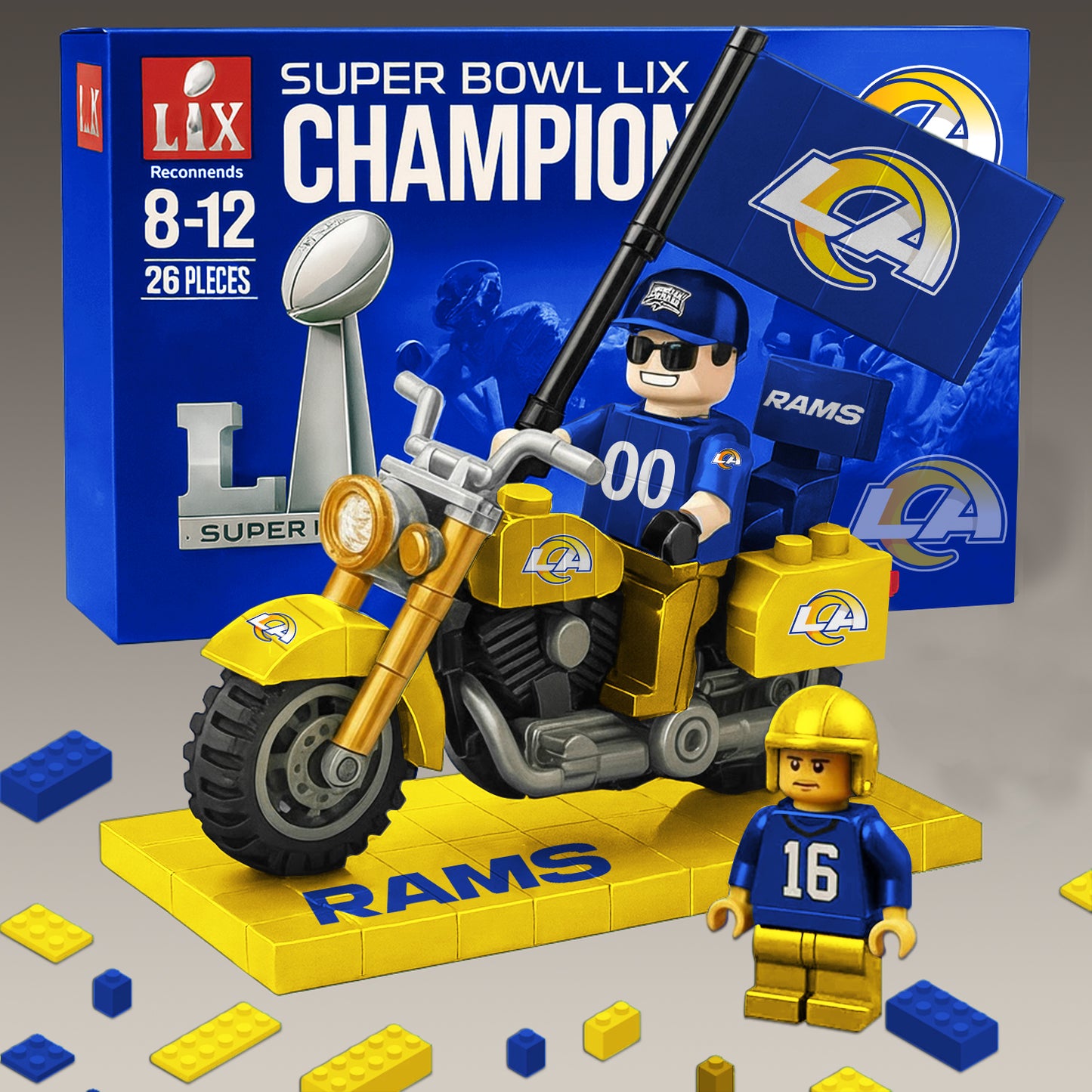 PREMIUM All TEAM NFL BUIDING  BLOCKS BIKE TOY SET NDT  181125