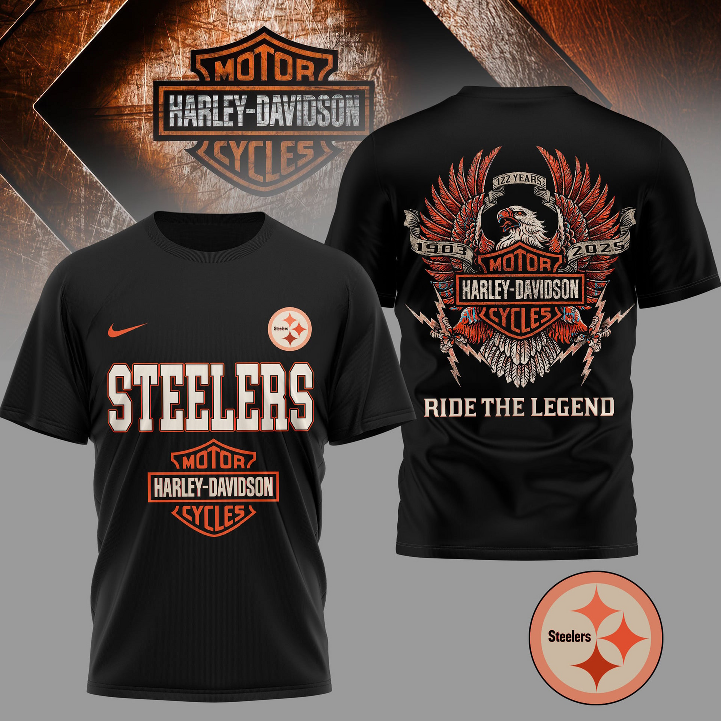 PS Premium NFL 122 Year Motorcycle 3D Shirt DDT NTL