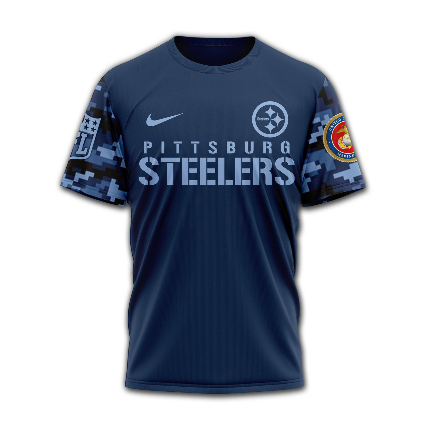 PS Premium NFL Navy Veteran Popeye 3D Shirt DDT CTND
