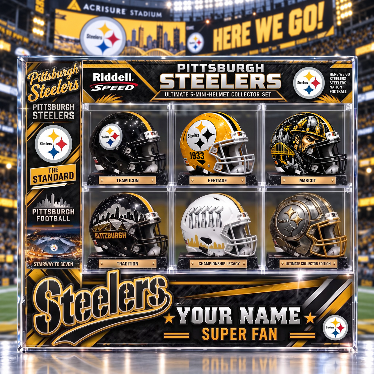 PS x Custom NFL Team Riddell Speed Ultimate 6-Mini-Helmet Collector Set