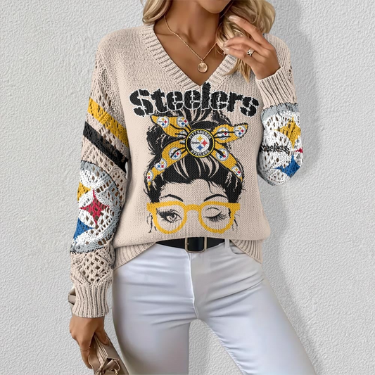 PS x NFL Crochet Sleeve V-Neck Sweater V2 DDT HLPHUONG