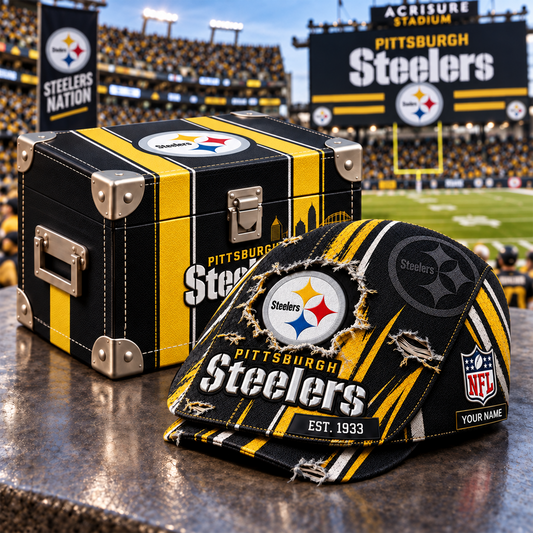 PS x NFL Distressed Flat Cap Set with Luxury Storage Box