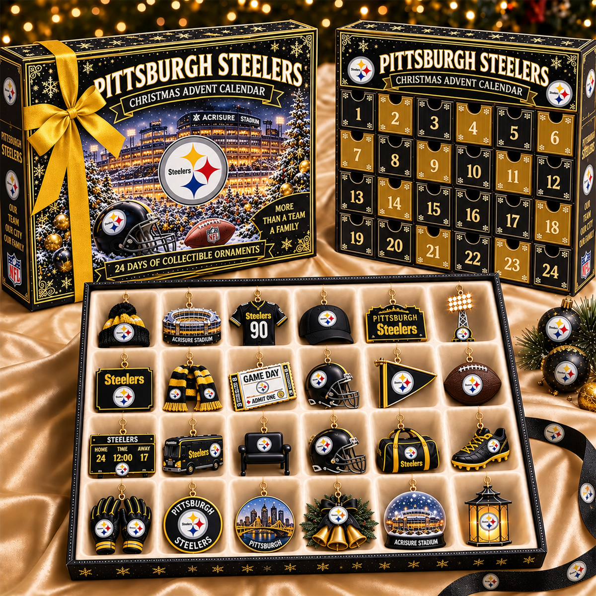 PS x NFL Team Christmas Advent Calendar Box - 24 Days Countdown Tree Ornaments Gift Set 2809 NAK TTT