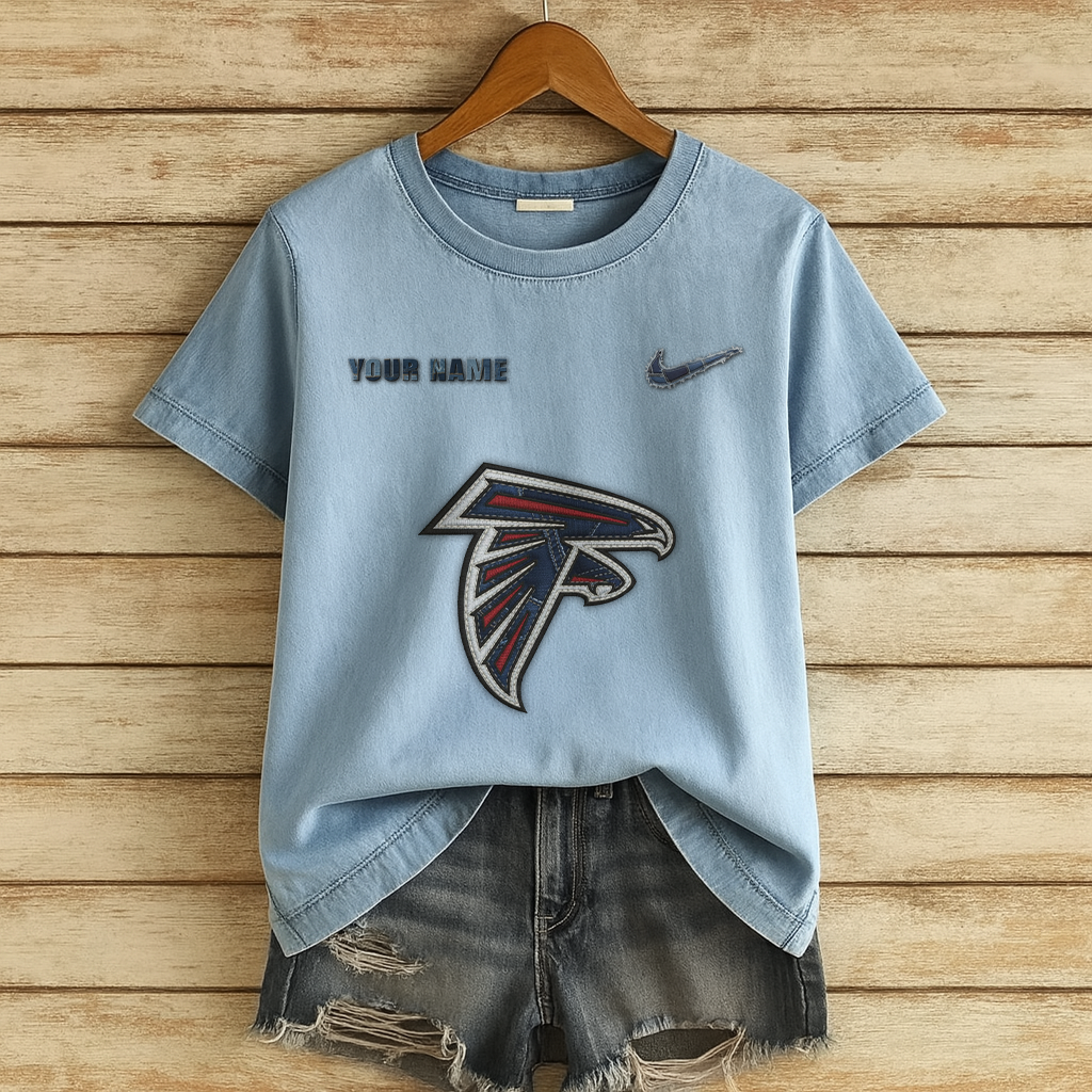 Personalized AF x NFL Denim Patchwork Art Shirt DDT NTL