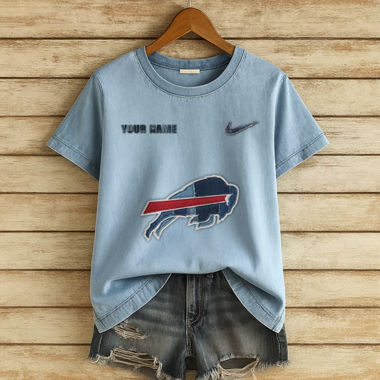 Personalized BB x NFL Denim Patchwork Art Shirt DDT NTL