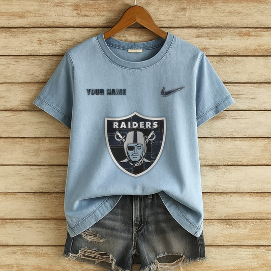Personalized LVR x NFL Denim Patchwork Art Shirt DDT NTL