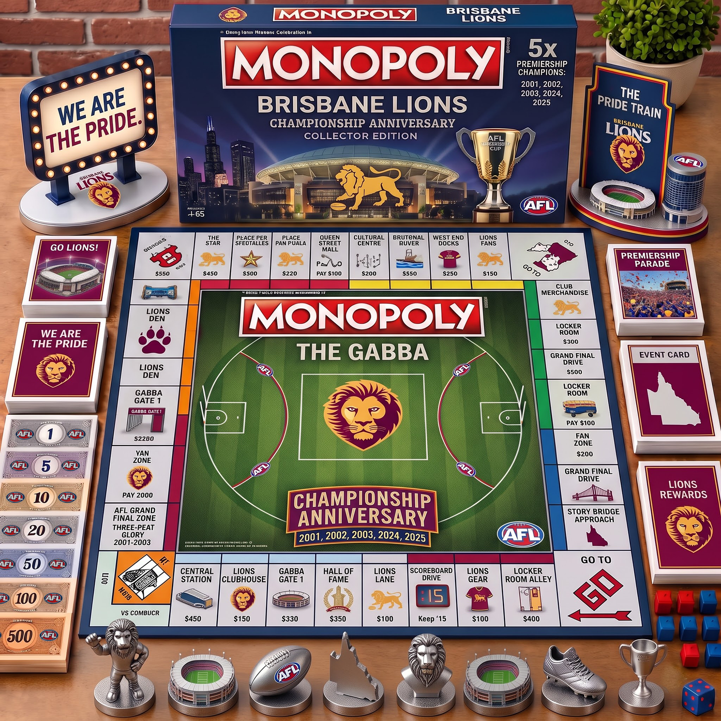 Premium AFL BL Championship Anniversary  Monopoly Collector’s Edition Board Game V3