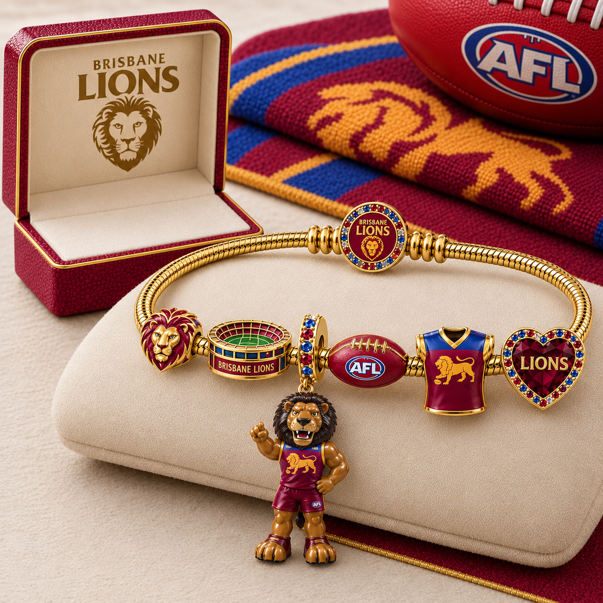 Premium AFL BL Gold Charm Bracelet Set