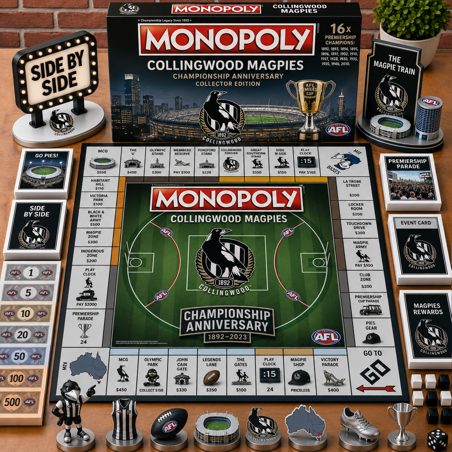 Premium AFL CM Championship Anniversary  Monopoly Collector’s Edition Board Game V3