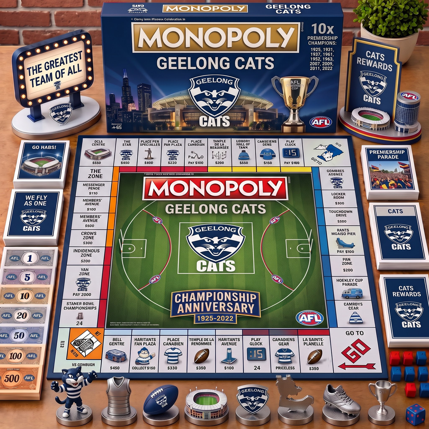 Premium AFL GC Championship Anniversary  Monopoly Collector’s Edition Board Game V3
