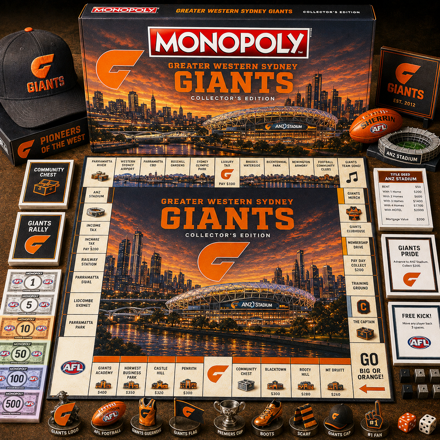 Premium AFL GWS Legacy Monopoly Collector’s Edition Board Game V2