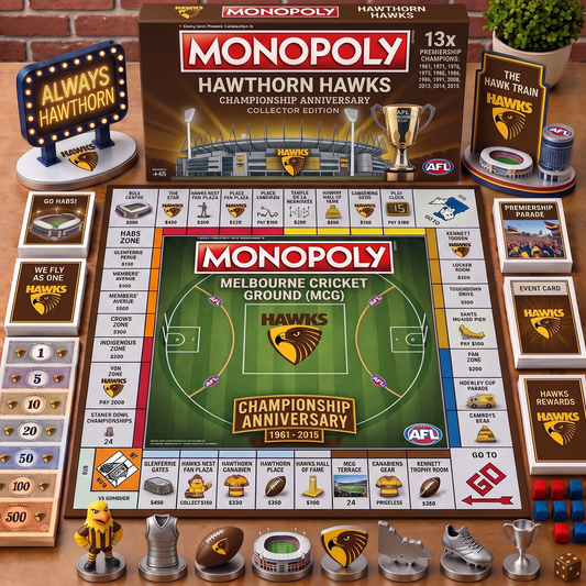 Premium AFL HH Championship Anniversary  Monopoly Collector’s Edition Board Game V3
