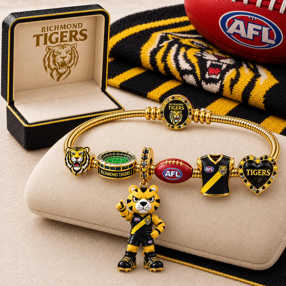 Premium AFL RT Gold Charm Bracelet Set