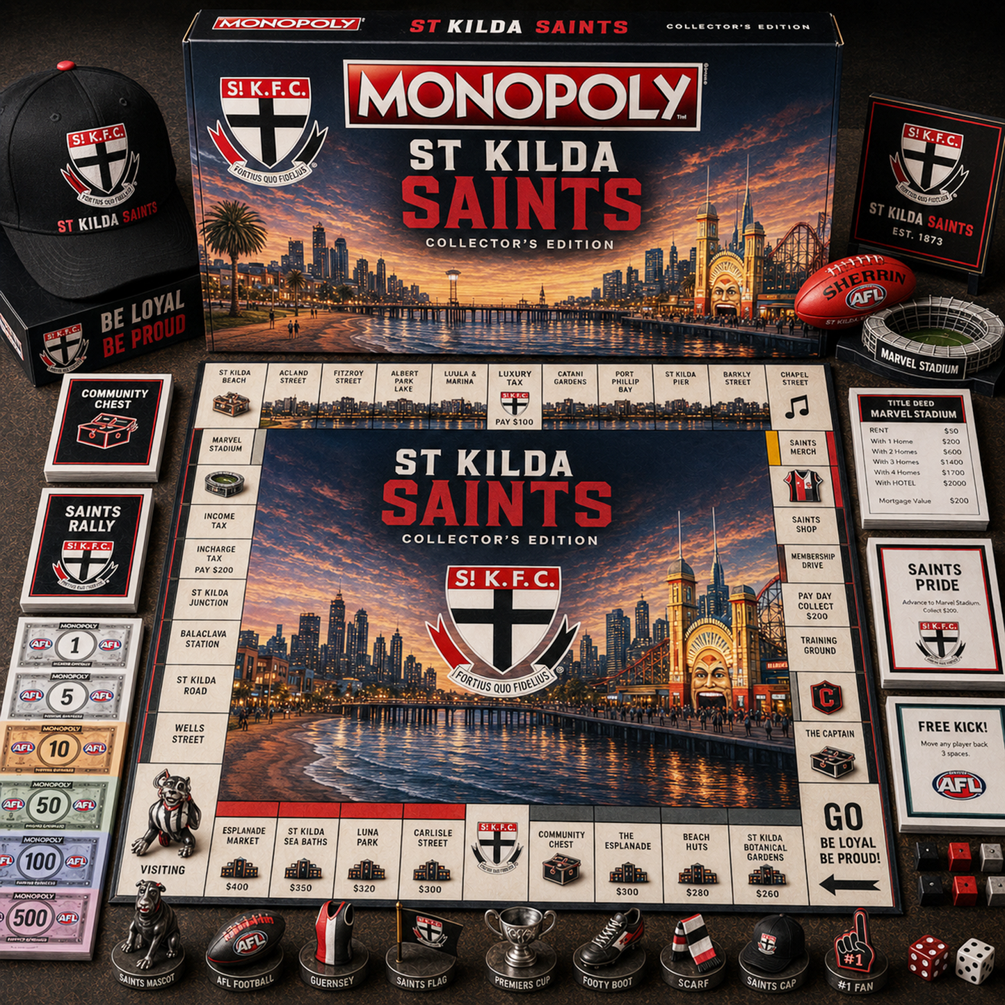 Premium AFL SKS Legacy Monopoly Collector’s Edition Board Game V2
