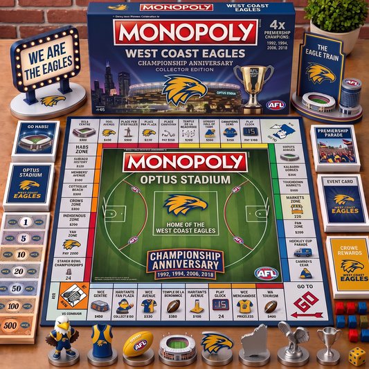 Premium AFL WCE Championship Anniversary  Monopoly Collector’s Edition Board Game V3