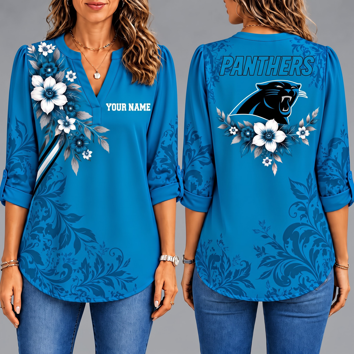 Premium CP x NFL Collegiate Floral Luxe Long Sleeve Collar