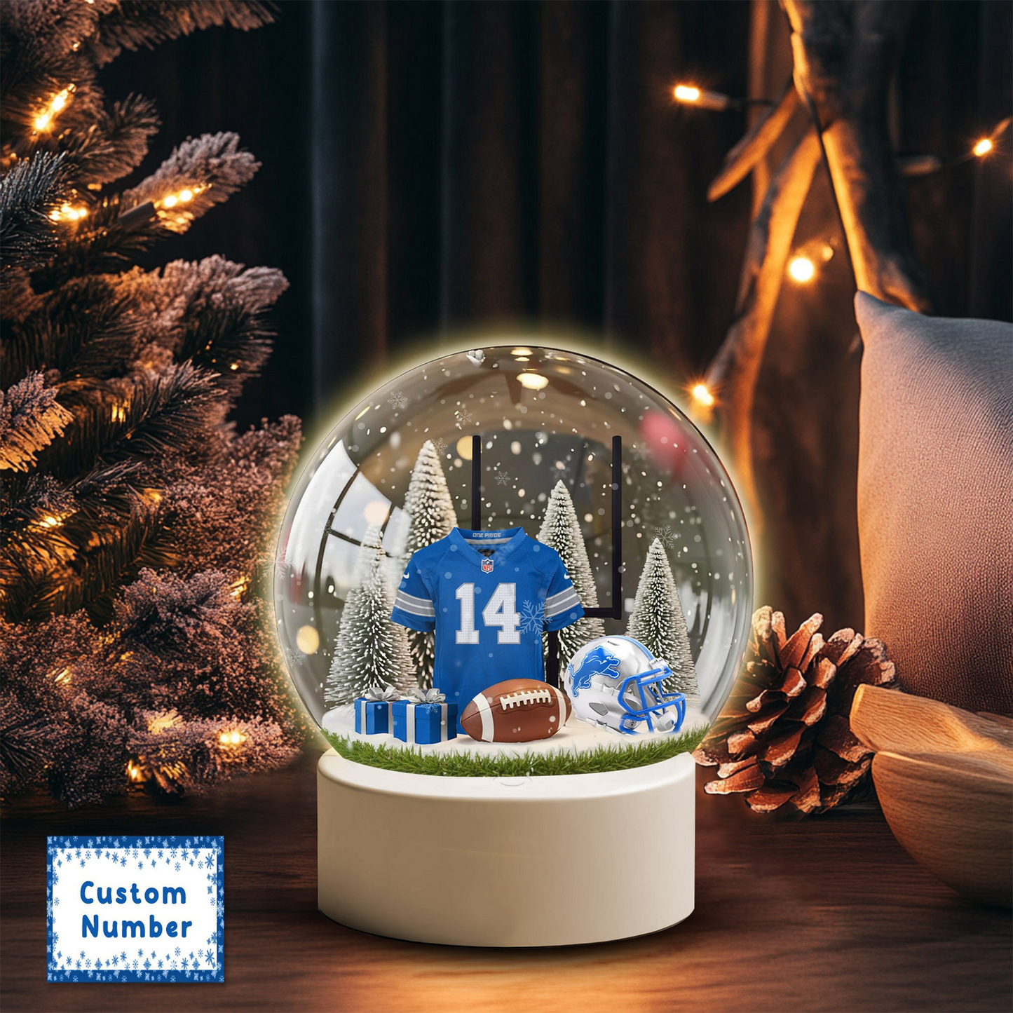 Premium DET x NFL Christmas Ornaments DATND TANTD
