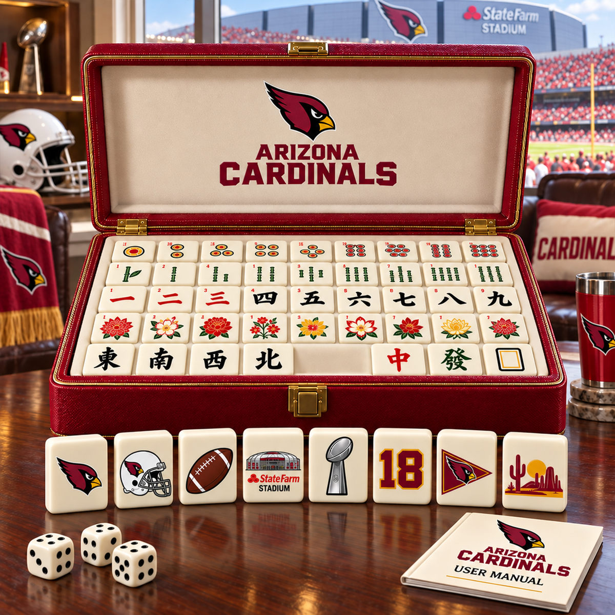 Premium NFL ARI Mahjong Set – Game Night Edition