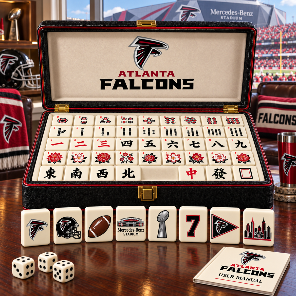 Premium NFL ATL Mahjong Set – Game Night Edition