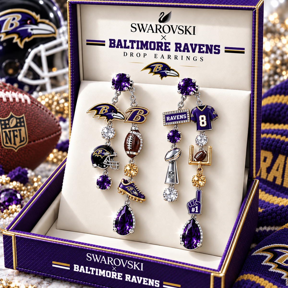 Premium NFL BAL Dangle Earrings