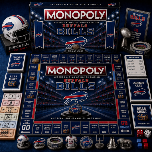 Premium NFL BB Legends & Ring Monopoly Collector’s Edition Board Game V9