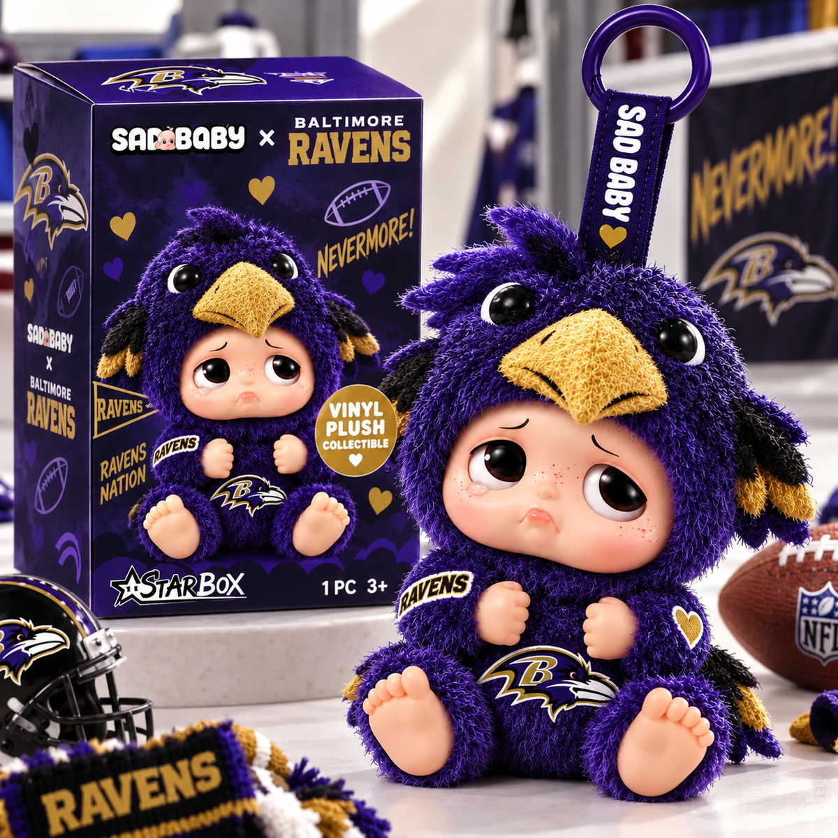 Premium NFL BR x Sad Baby Plush Keychain