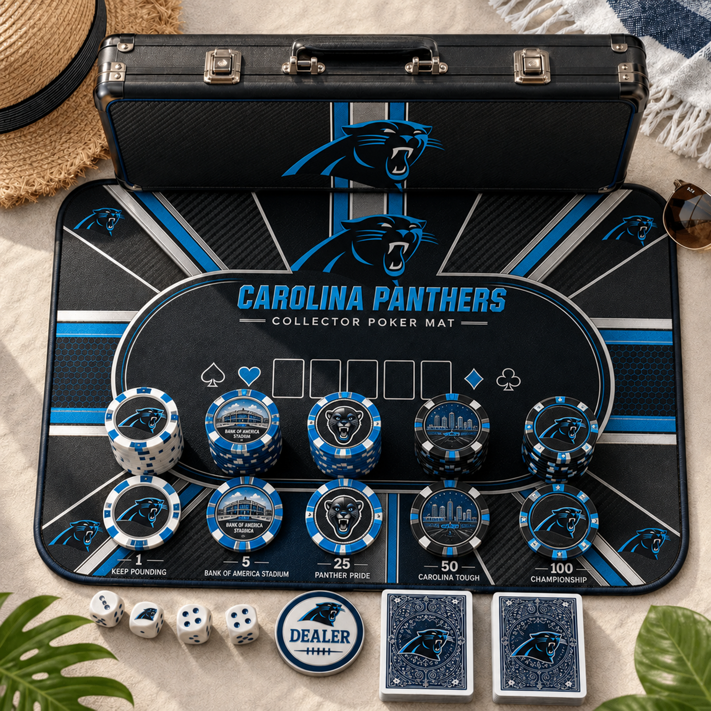 Premium NFL CAR Luxury Collector Poker Set