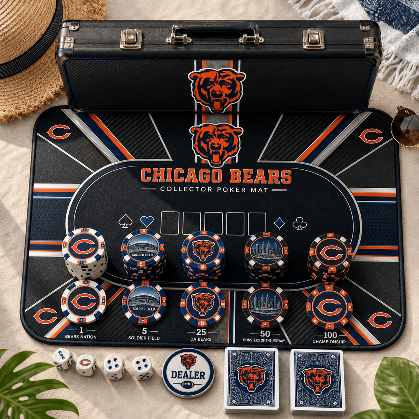 Premium NFL CHI Luxury Collector Poker Set