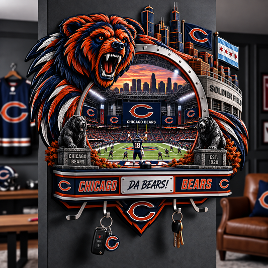 Premium NFL CHI Wall-Mounted Key Holder