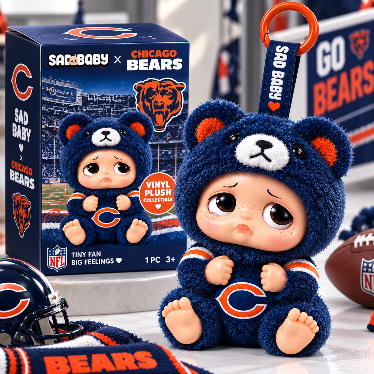 Premium NFL CHI x Sad Baby Plush Keychain
