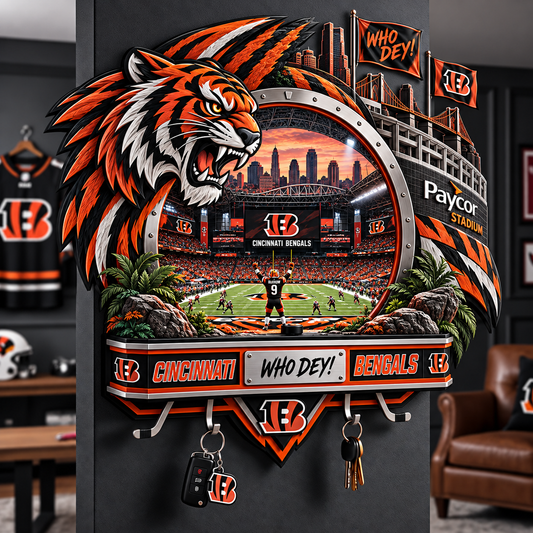 Premium NFL CIN Wall-Mounted Key Holder