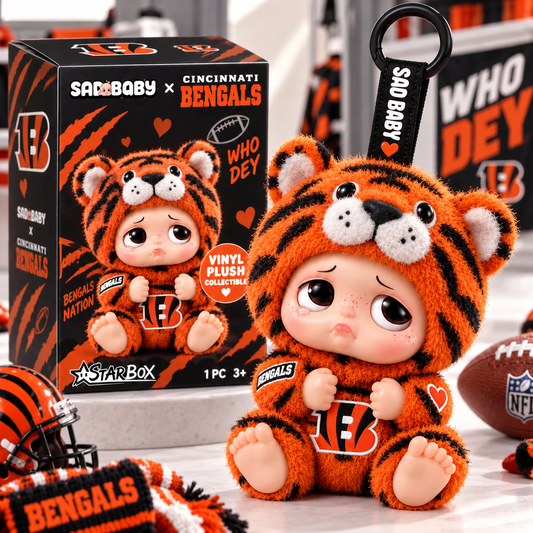 Premium NFL CIN x Sad Baby Plush Keychain