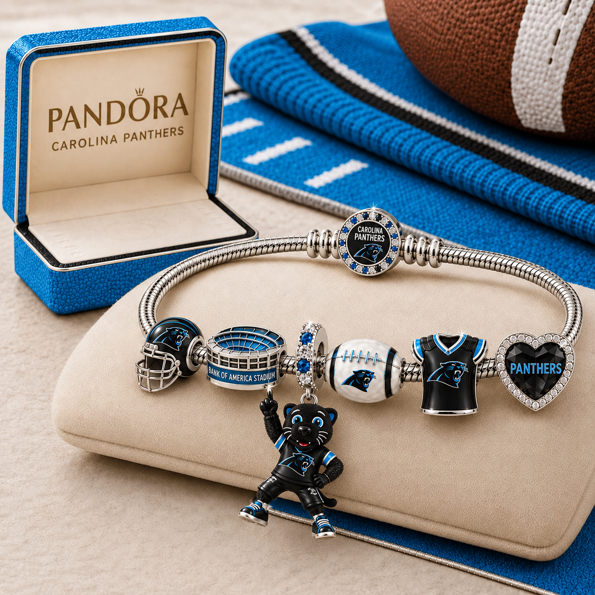 Premium NFL CP Gold Charm Bracelet Set